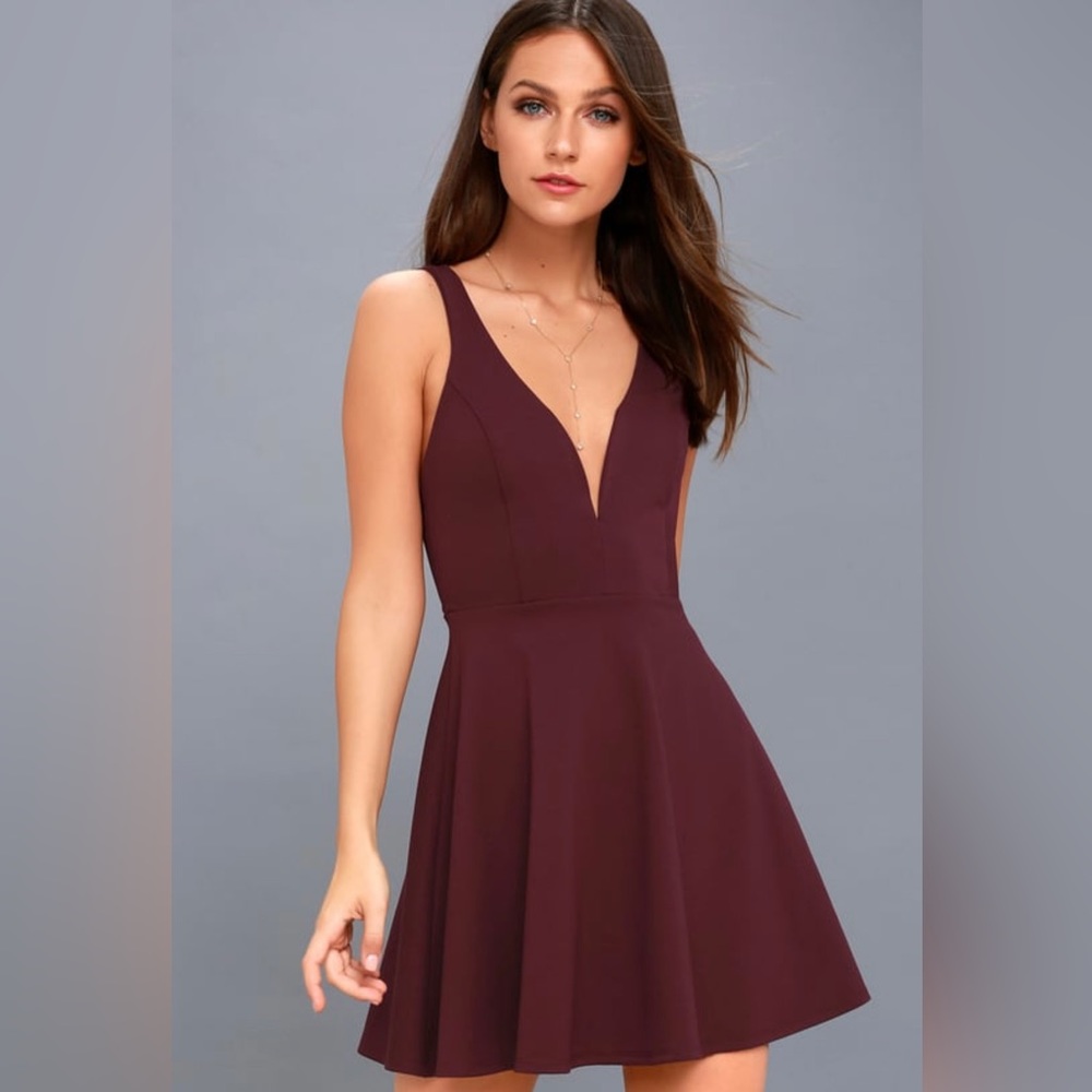 Love Galore Plum Purple Skater Dress